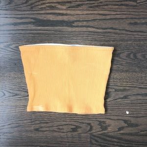 Yellow Ribbed Tube Top